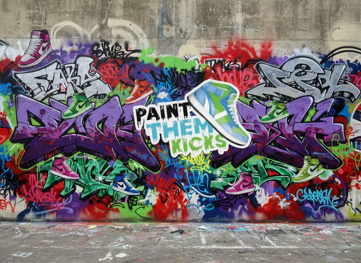 Paint Them Kicks Graffiti Mural